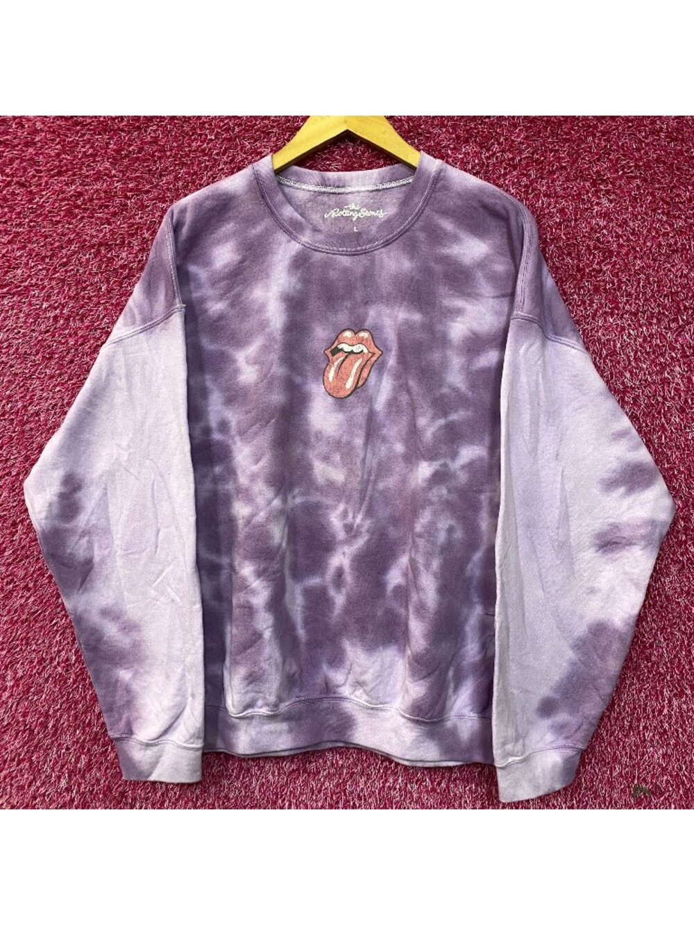 The Rolling Stones Hot Lips Tie-Dye Crewneck Sweatshirt Large